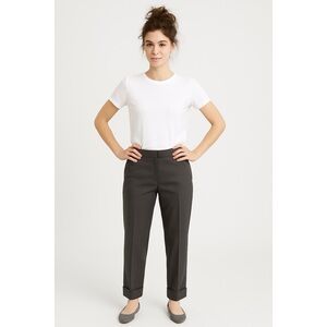 Strenesse Womens Cropped Cuffed Pants Charcoal Gray Pockets, Waist 34